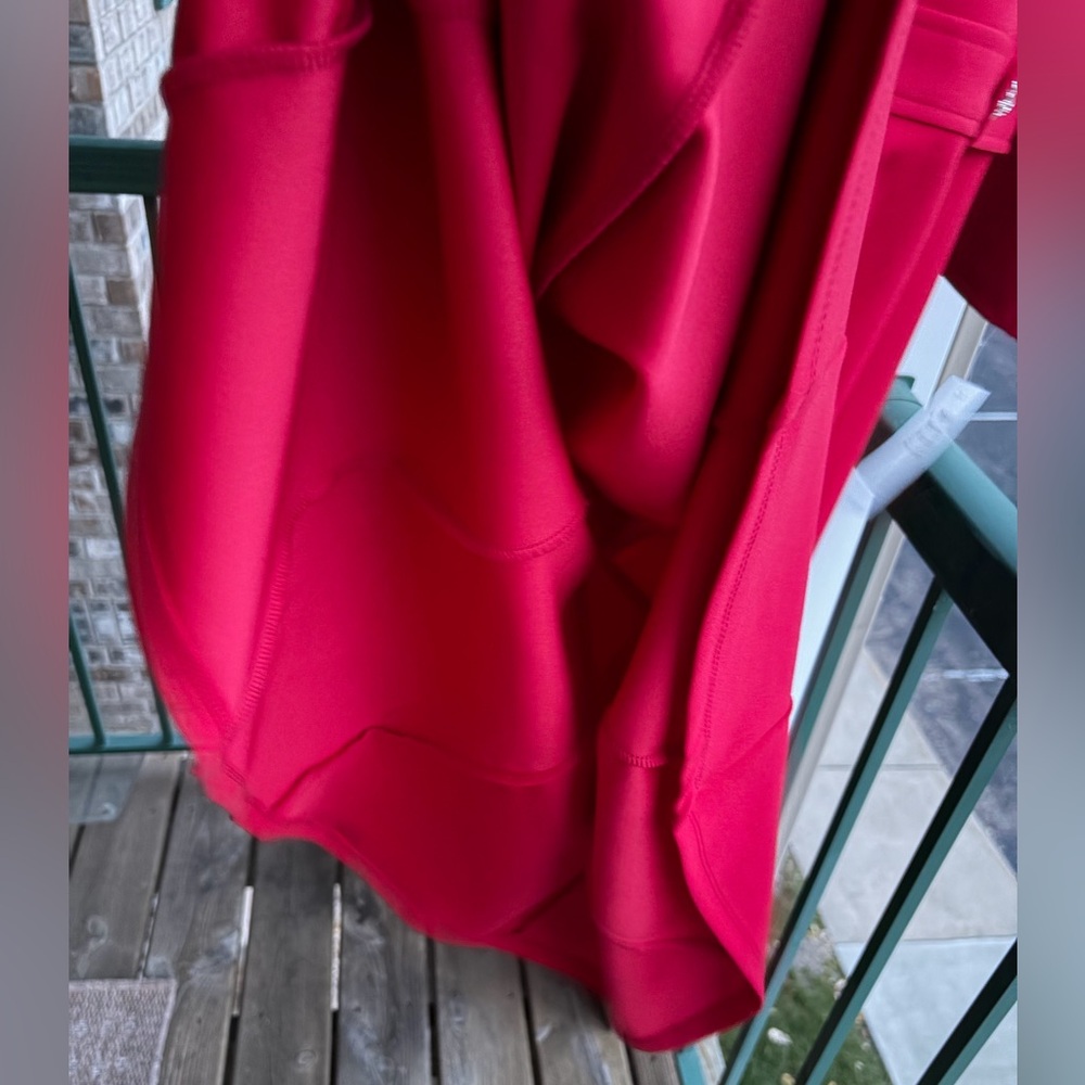 🆕 ✨London Times Red Midi Dress Petite 12P Rhinestone Elegant Office Silhouette - Picture 10 of 15